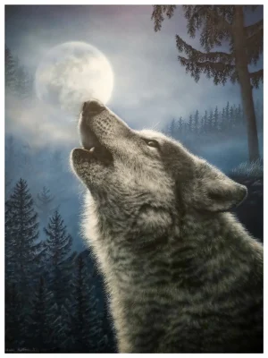 Night wolf - artwork by Michael Hartman